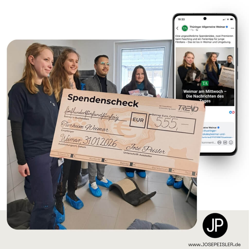 Spendenübergabe im Tierheim Weimar im Januar 2026